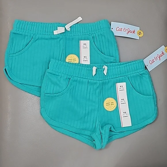 Girls size XS 4/5 Cat & Jack shorts 2 pair New with tags - Picture 1 of 8